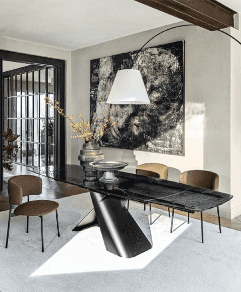 CS4175-SG Axiom Extending Glass Dining Table