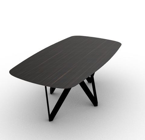 Cartesio Wood Dining Table with Rounded Corners - Trade Source Furniture