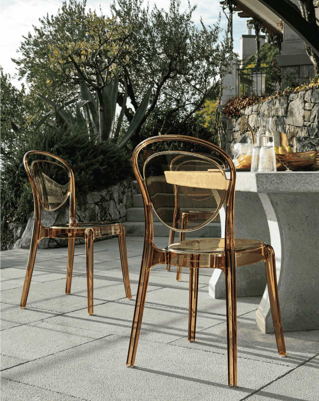 CS1263 Parisienne Transparent Cafe Chair Made in Italy by CS1263 Parisienne Transparent Cafe Chair Made in Italy by