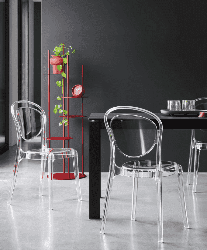 CS1263 Parisienne Transparent Cafe Chair Made in Italy by