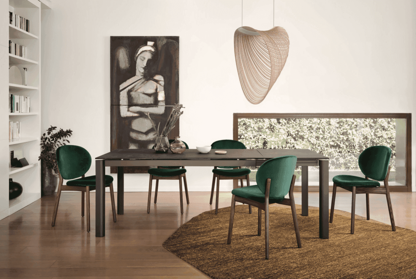 CS2079 Ines Dining Chair with Wood Legs Made in Italy by CS2079 Ines Dining Chair with Wood Legs Made in Italy by