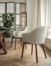 CS2206 Holly Fab Dining Chair with Wood Legs - Calligaris