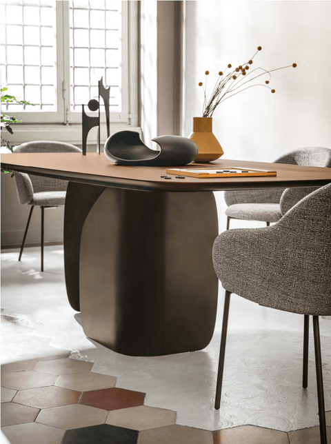 CS4153 Twins Elliptical Wood Dining Table - Calligaris