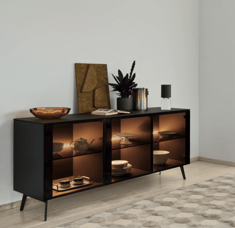 CS6096-L1 Universal Storage Cabinet with Lights - Trade Source Furniture