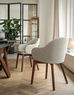 CS2206 Holly Fab Dining Chair with Wood Legs - Trade Source Furniture