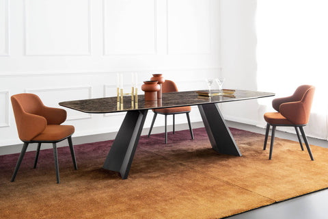 Icaro Elliptical Wood Dining Table - Trade Source Furniture