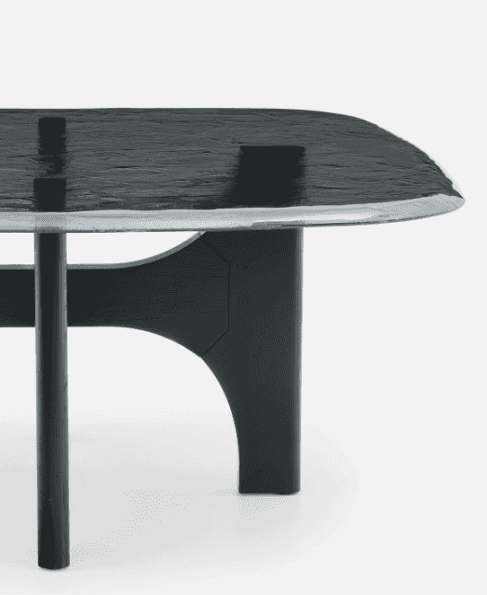 CS4168-FSE Nogu Textured Glass 63" Square Dining Table with Rounded Corners
