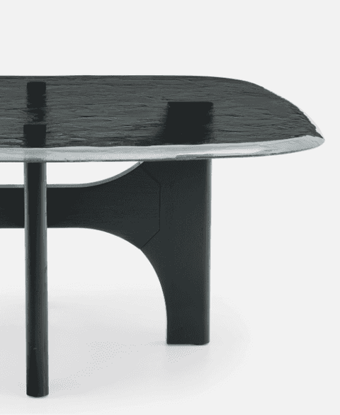 CS4168-FSE Nogu Textured Glass 63" Square Dining Table with Rounded Corners