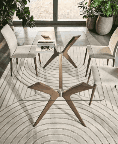 CS18-FB Tokyo Glass Dining Table with Rounded Edges