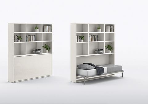 Horizontal Wall Bed with Storage - Trade Source Furniture