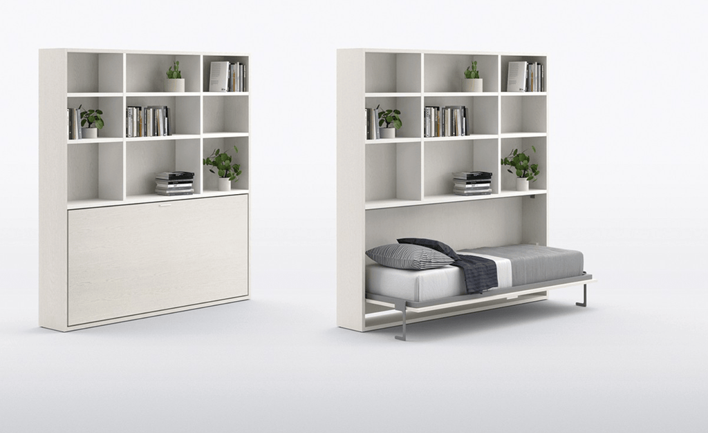 Horizontal Wall Bed with Storage - Trade Source Furniture