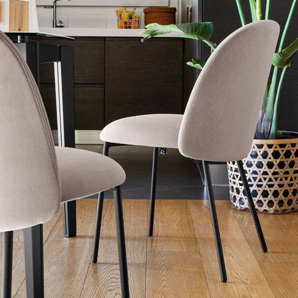 Charcoal velvet dining chairs hot sale