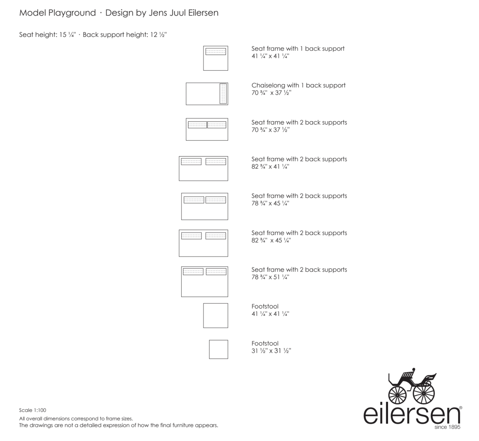 Eilersen Playground Sofa Sizes