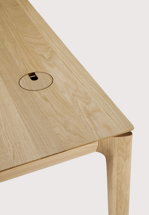 Bok Solid Wood Desk with Cable Management - Ethnicraft