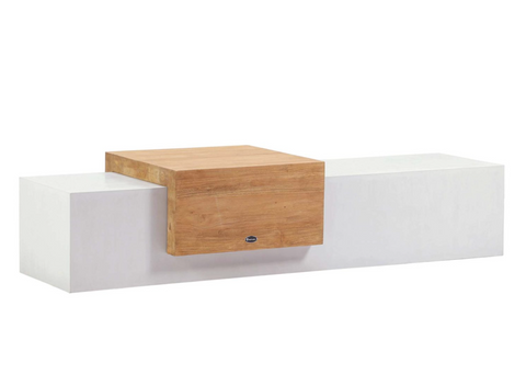 Monolith Table with Teak Tabletop