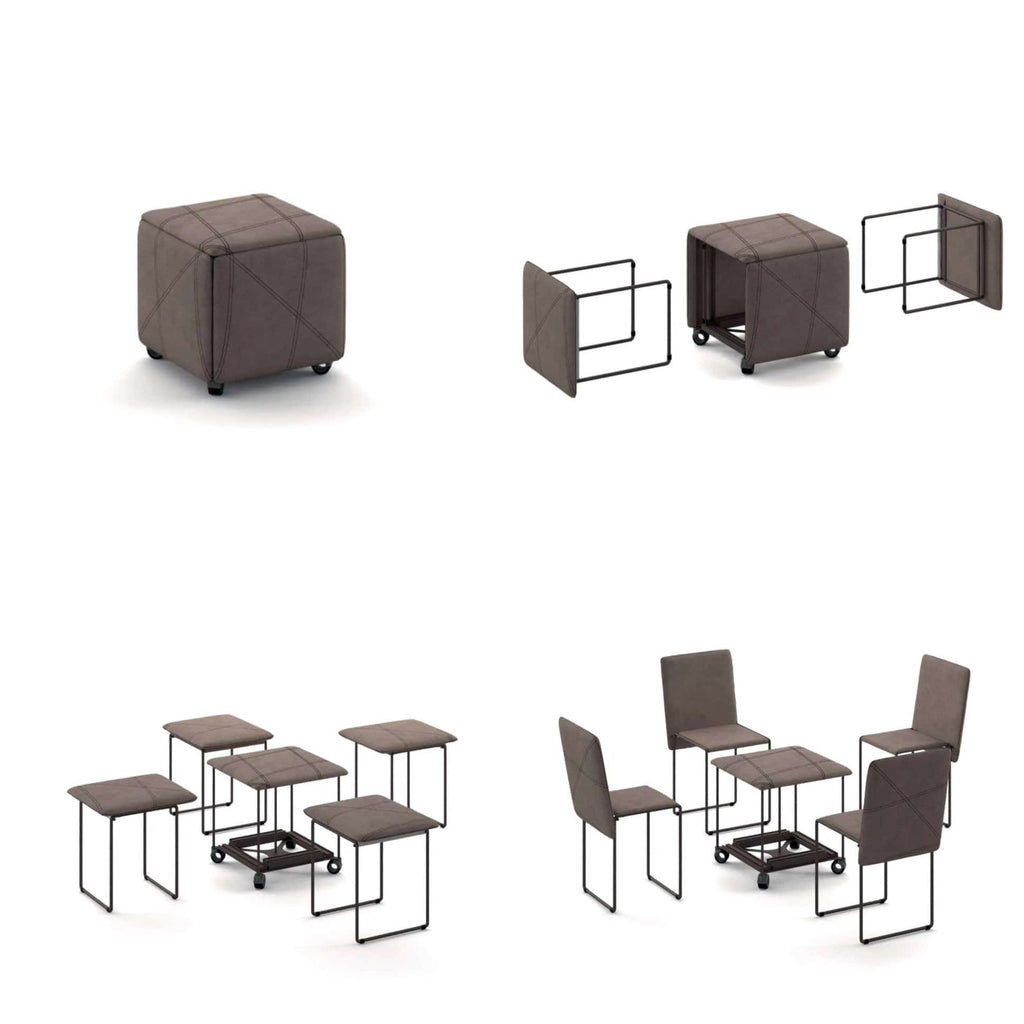 Cubix Ottoman to 5 Dining Chairs - Trade Source Furniture