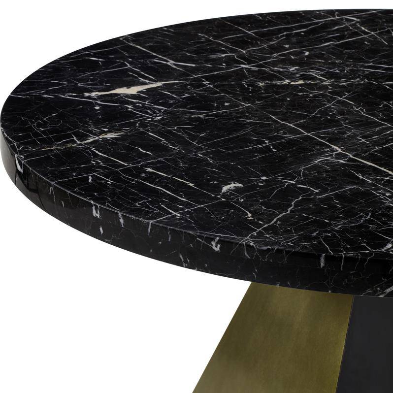 60" Round Louis Dining Table with Marble Top - Trade Source Furniture