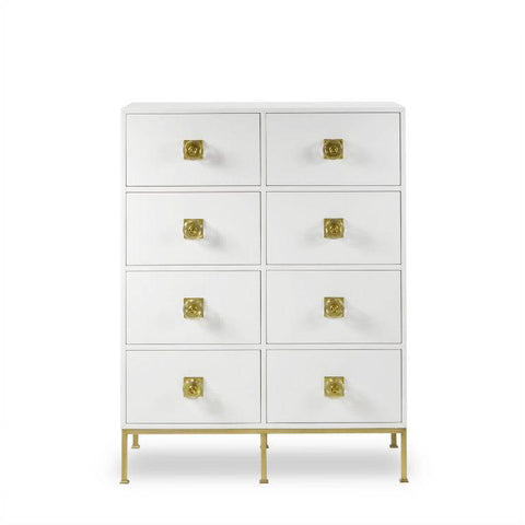Formal 6 Drawer Dresser White Lacquer - Trade Source Furniture