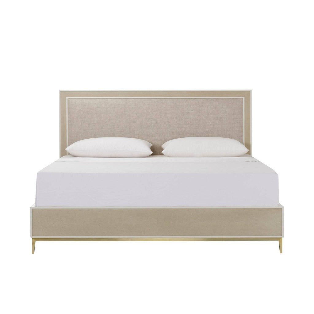 King Alice Bed in Ivory Emboss Shagreen - Trade Source Furniture