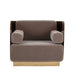 Vinci Occasional Chair in Vic Platinum Mohair with Mirrored Brass - Sonder Living